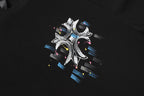Brushstroke Cross Graphic Black T-Shirt™