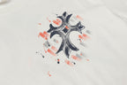 Brushstroke Cross Graphic White T-Shirt™