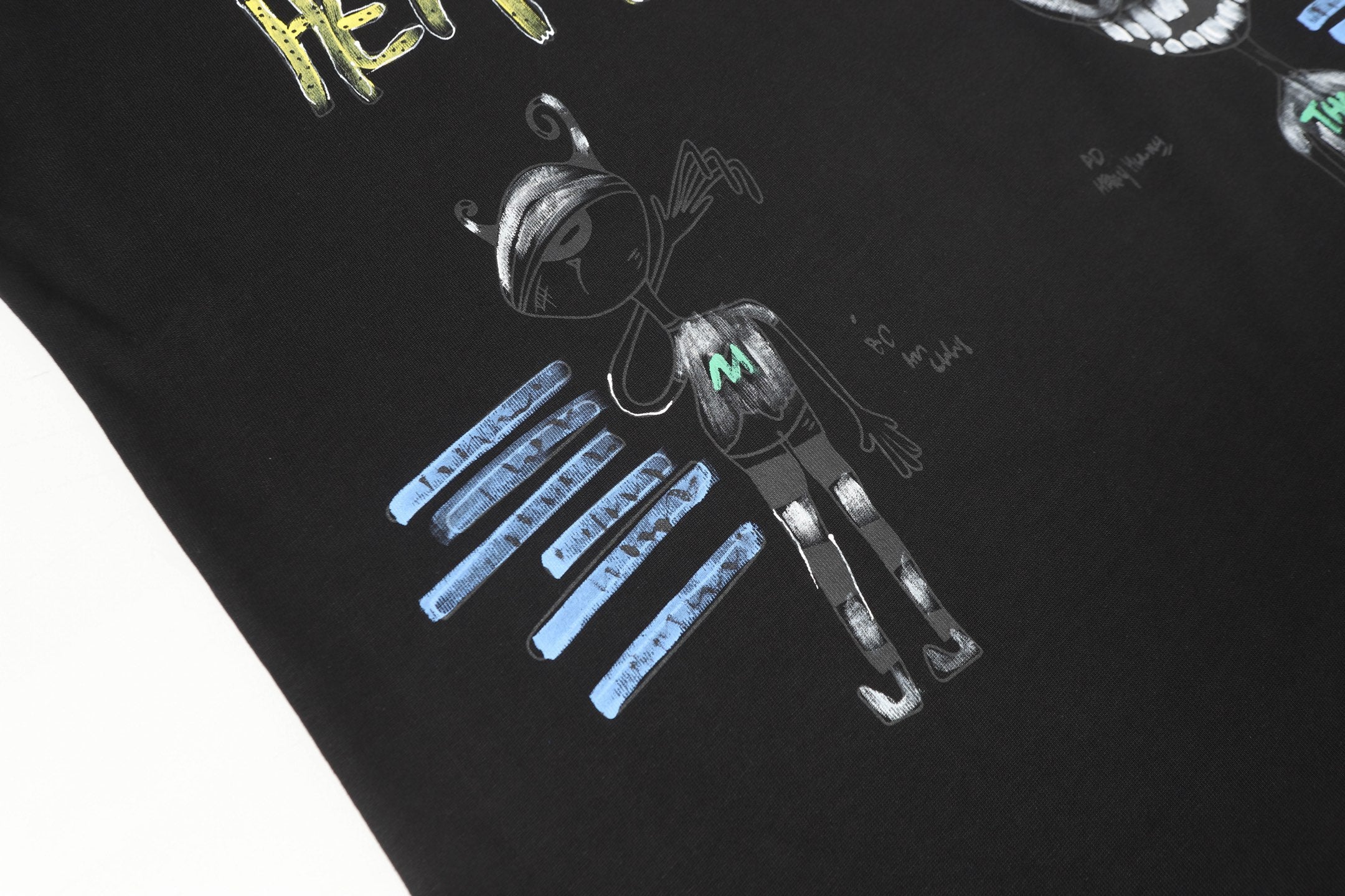 Cartoon Sketch Black T-Shirt™
