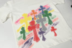 Painted Multicolor Cross White T-Shirt™