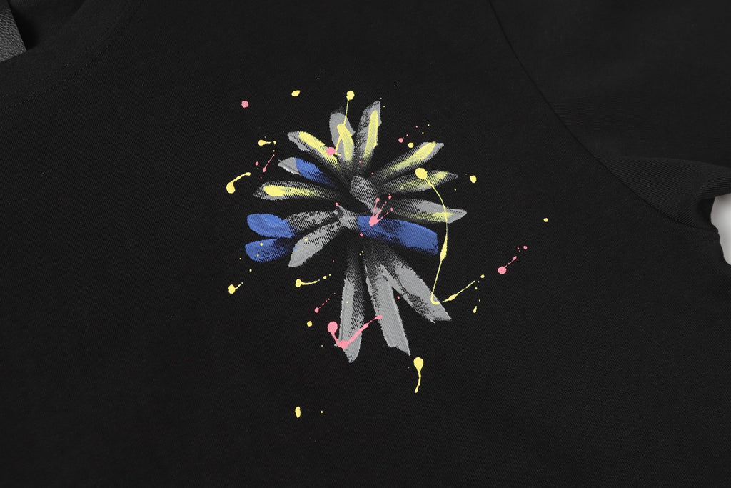 Blue Yellow Painted Cross Black T-Shirt™