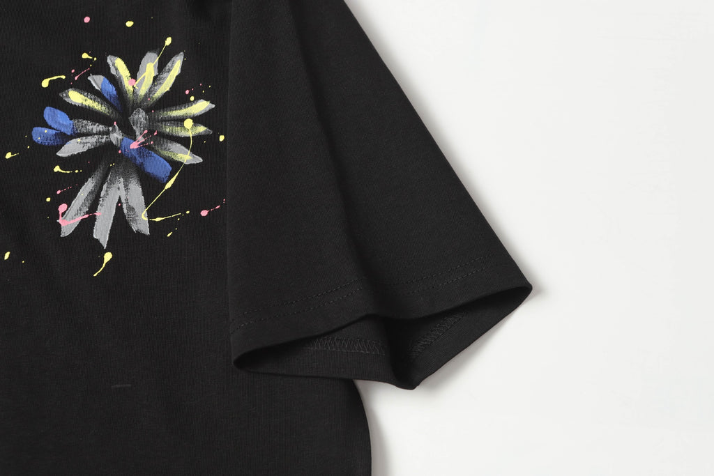 Blue Yellow Painted Cross Black T-Shirt™