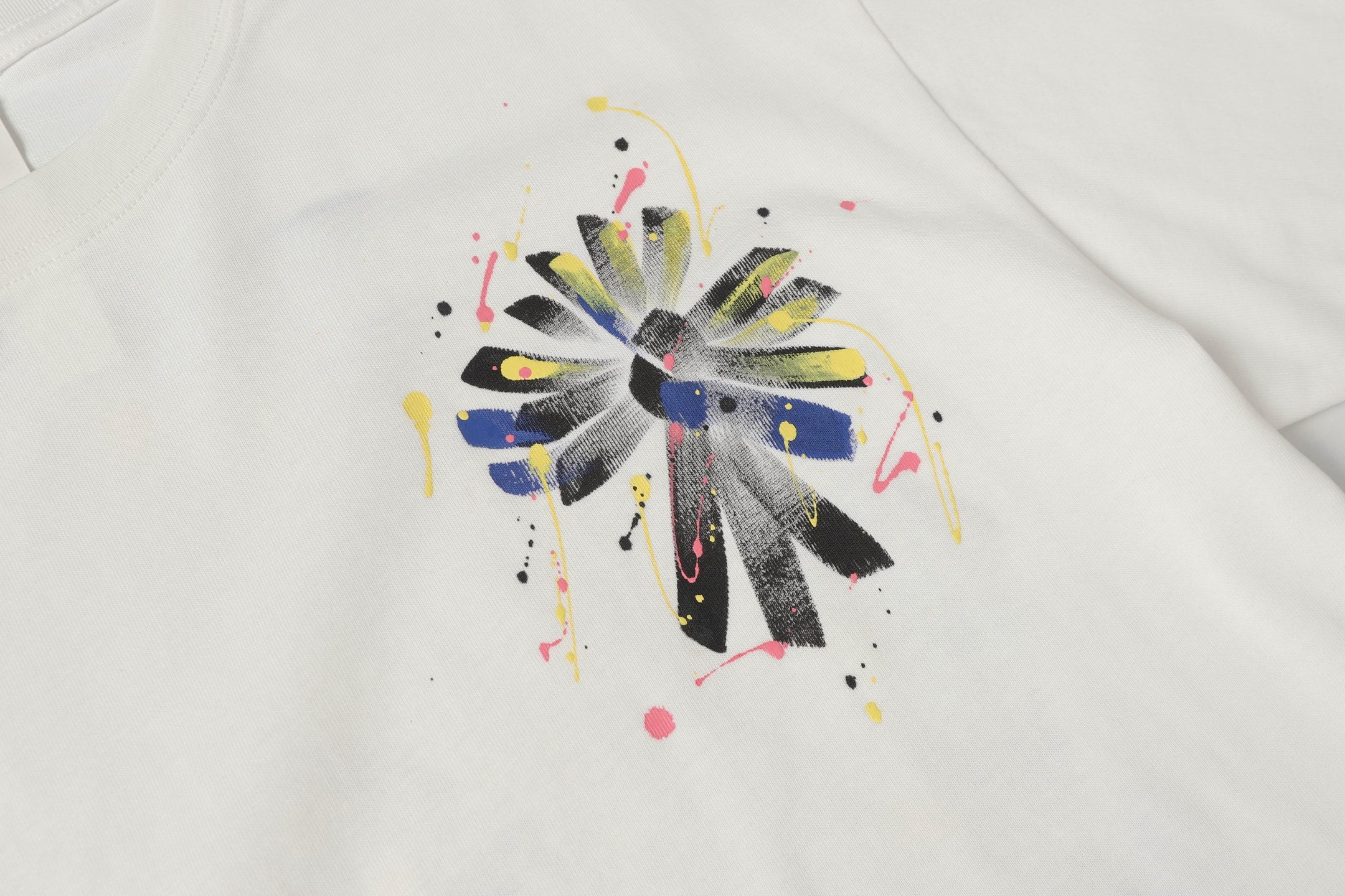 Blue Yellow Painted Cross White T-Shirt™