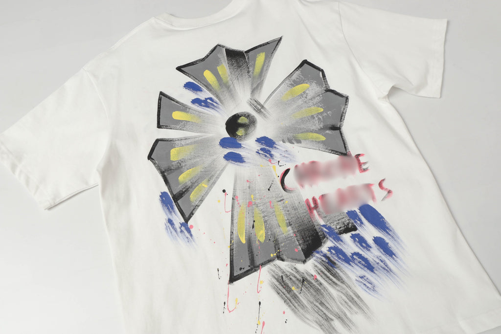 Blue Yellow Painted Cross White T-Shirt™