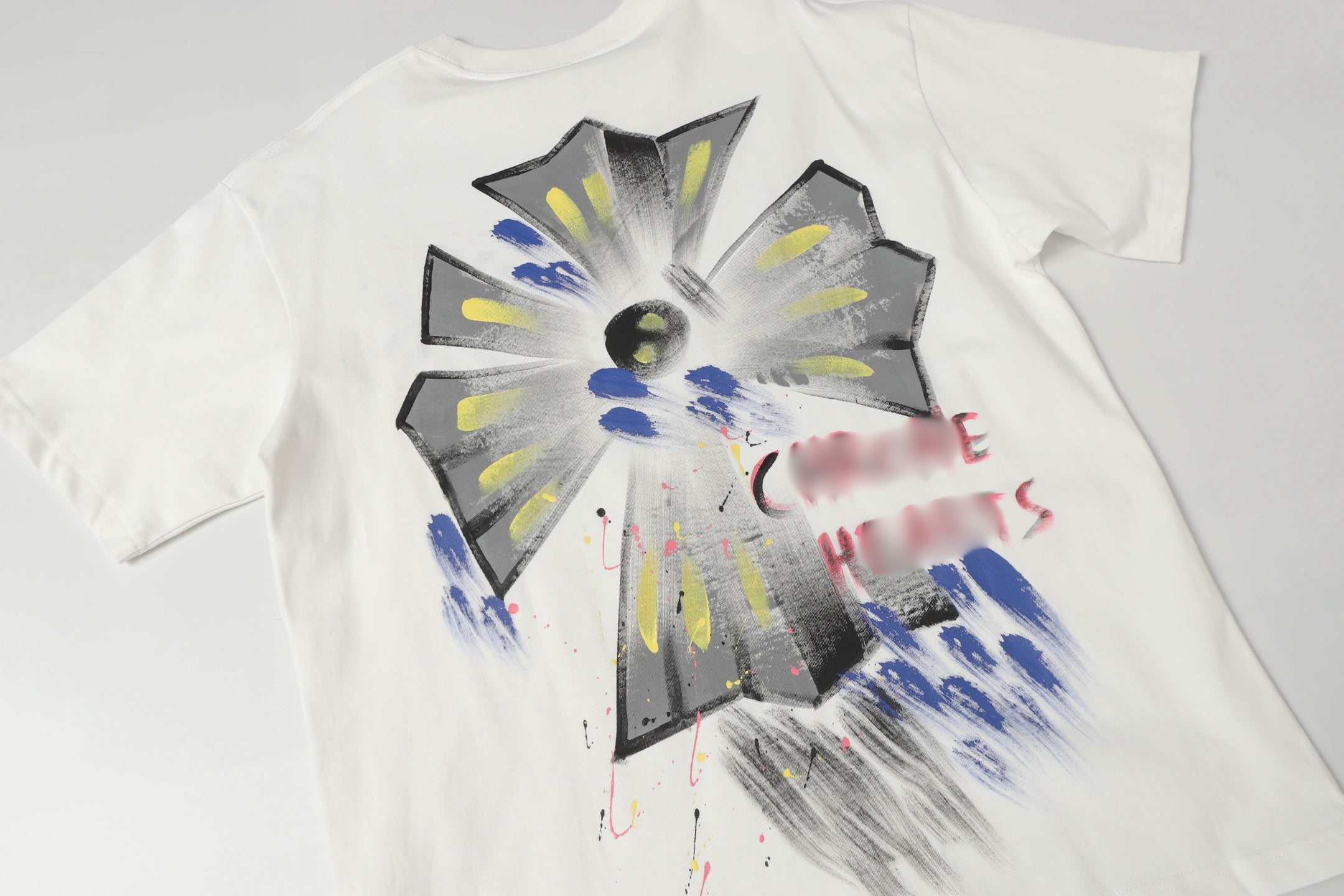 Blue Yellow Painted Cross White T-Shirt™