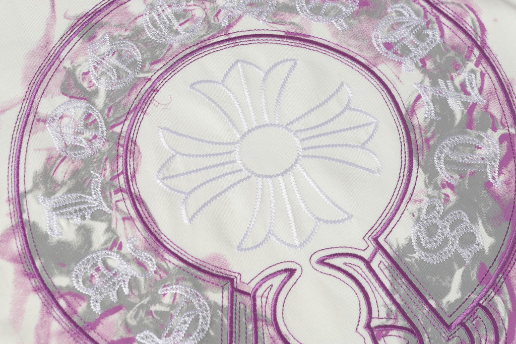 Pink Glow Embroidered Horseshoe White T-Shirt™