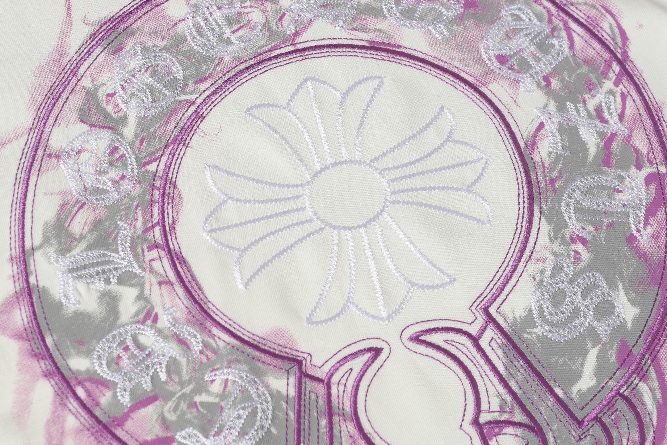 Pink Glow Embroidered Horseshoe White T-Shirt™