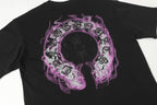 Pink Glow Embroidered Horseshoe Black T-Shirt™