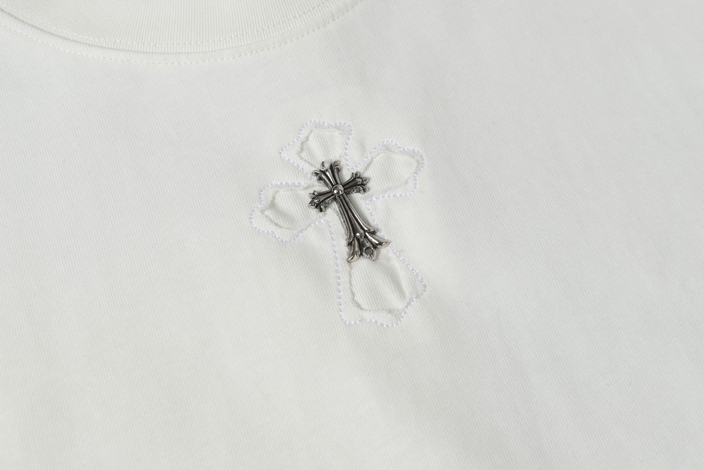 Metal Cross Patch White T-Shirt™