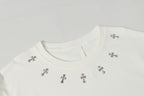 Metal Cross Collar White T-Shirt™