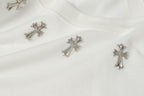 Metal Cross Collar White T-Shirt™
