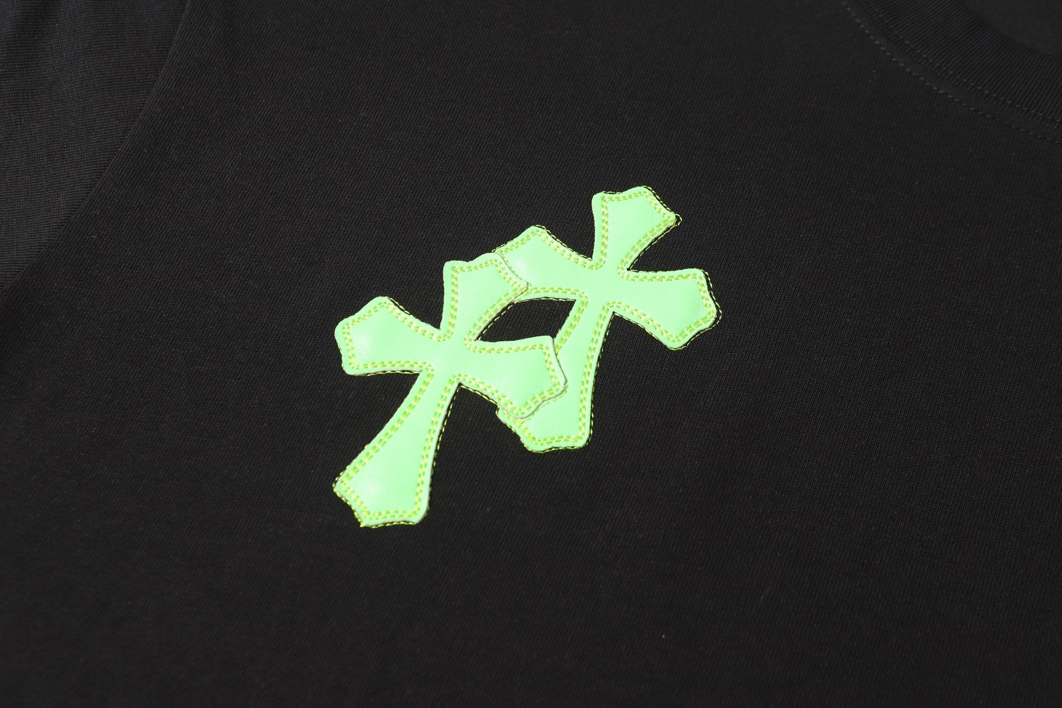 Green Cross Patch Black T-Shirt™