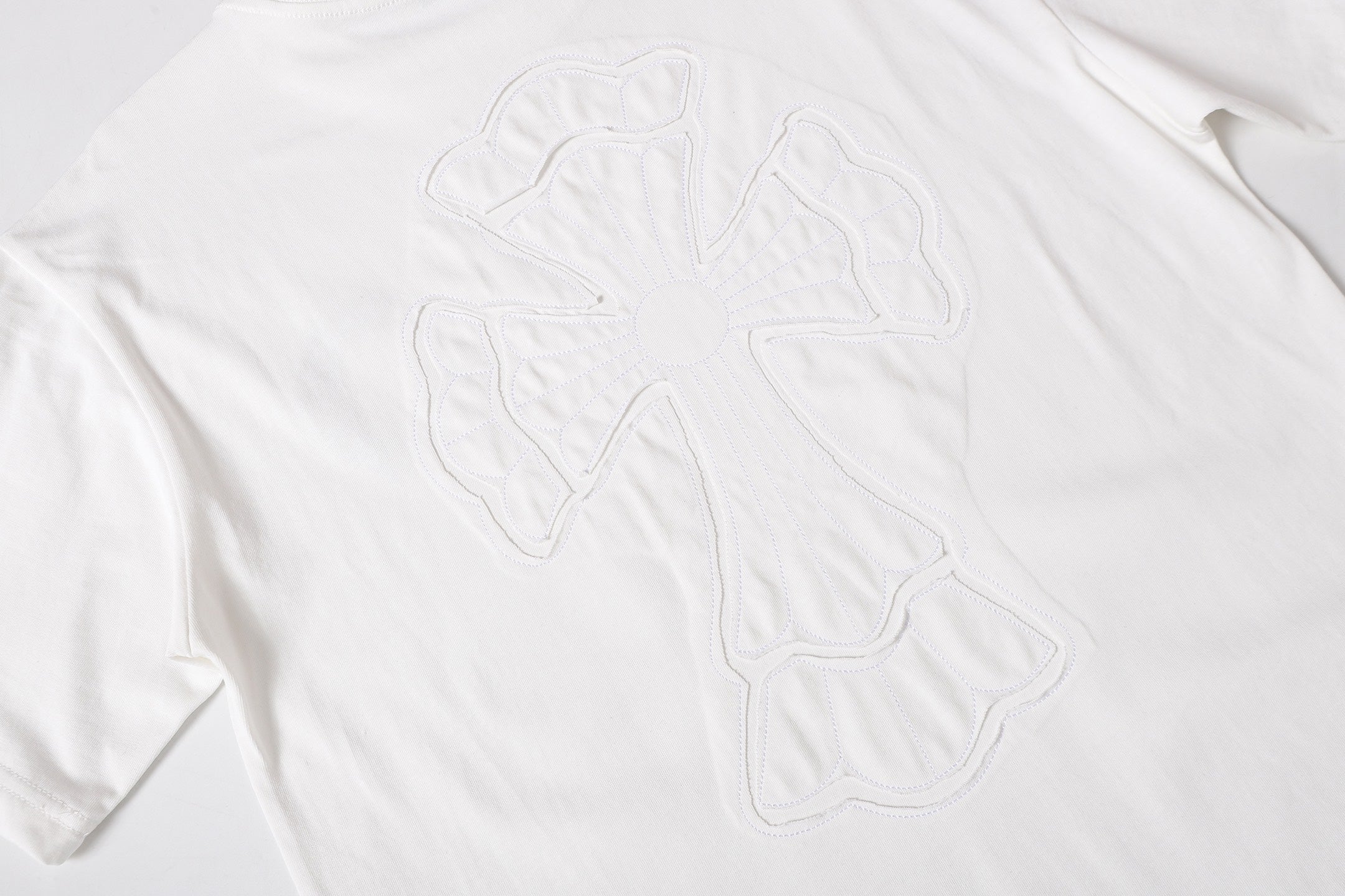 White Outline Cross White T-Shirt™