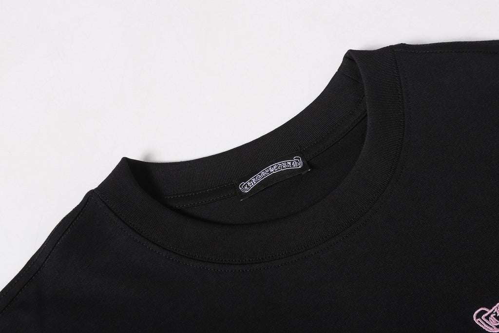 Pink Caution Graphic Black T-Shirt™
