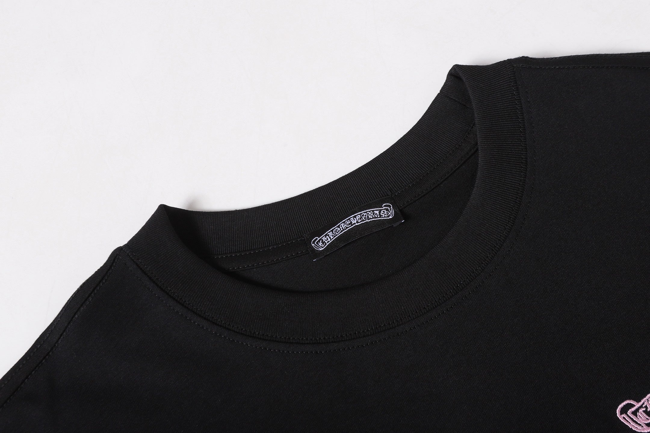 Pink Caution Graphic Black T-Shirt™