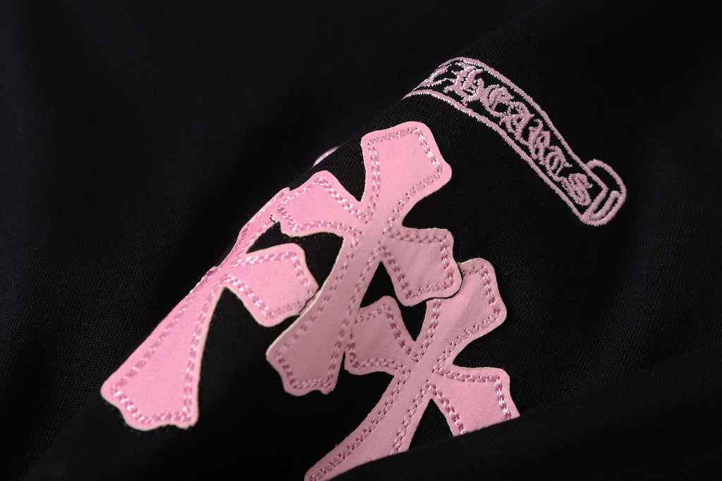 Pink Caution Graphic Black T-Shirt™