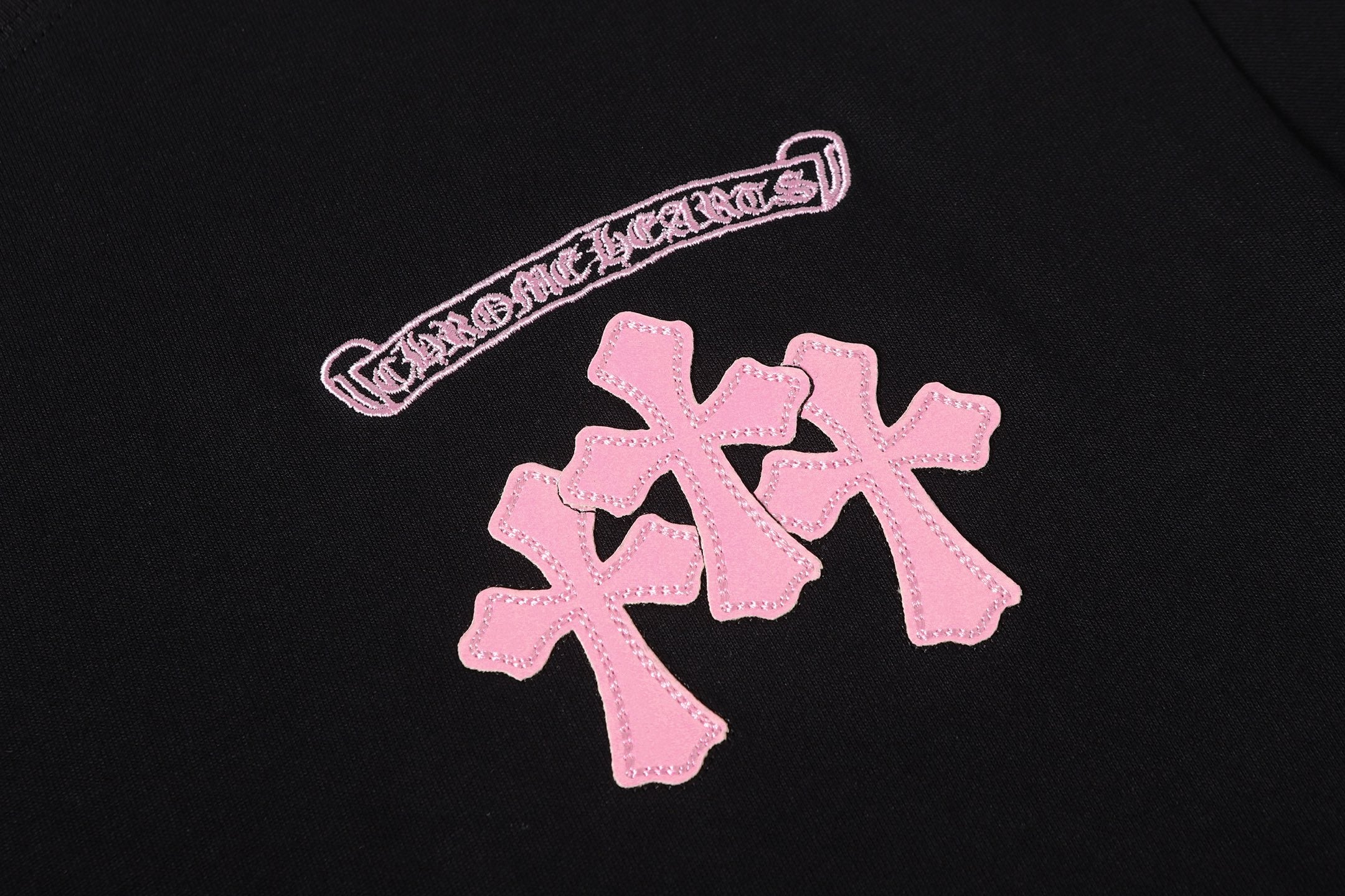 Pink Caution Graphic Black T-Shirt™