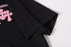 Pink Caution Graphic Black T-Shirt™