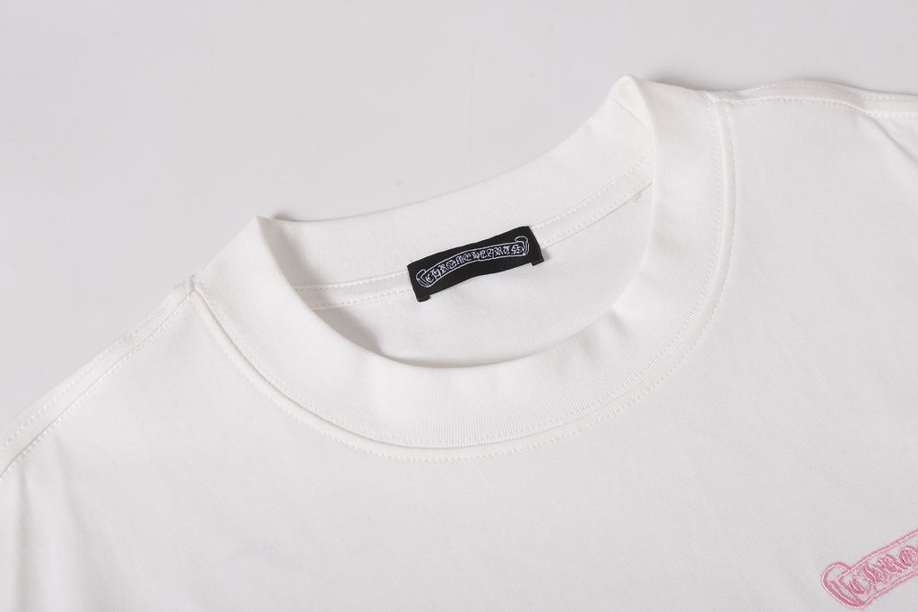Pink Caution Graphic White T-Shirt™