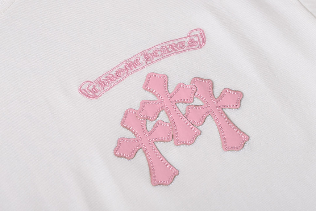 Pink Caution Graphic White T-Shirt™