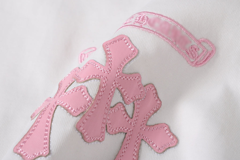 Pink Caution Graphic White T-Shirt™