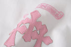 Pink Caution Graphic White T-Shirt™