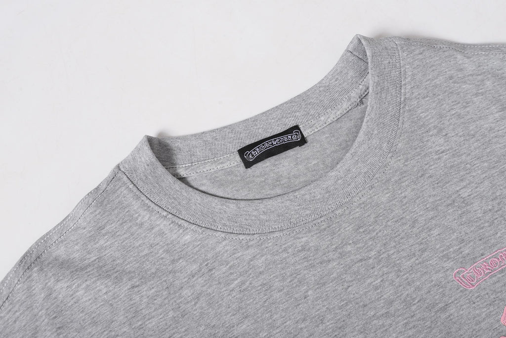 Pink Caution Graphic Grey T-Shirt™