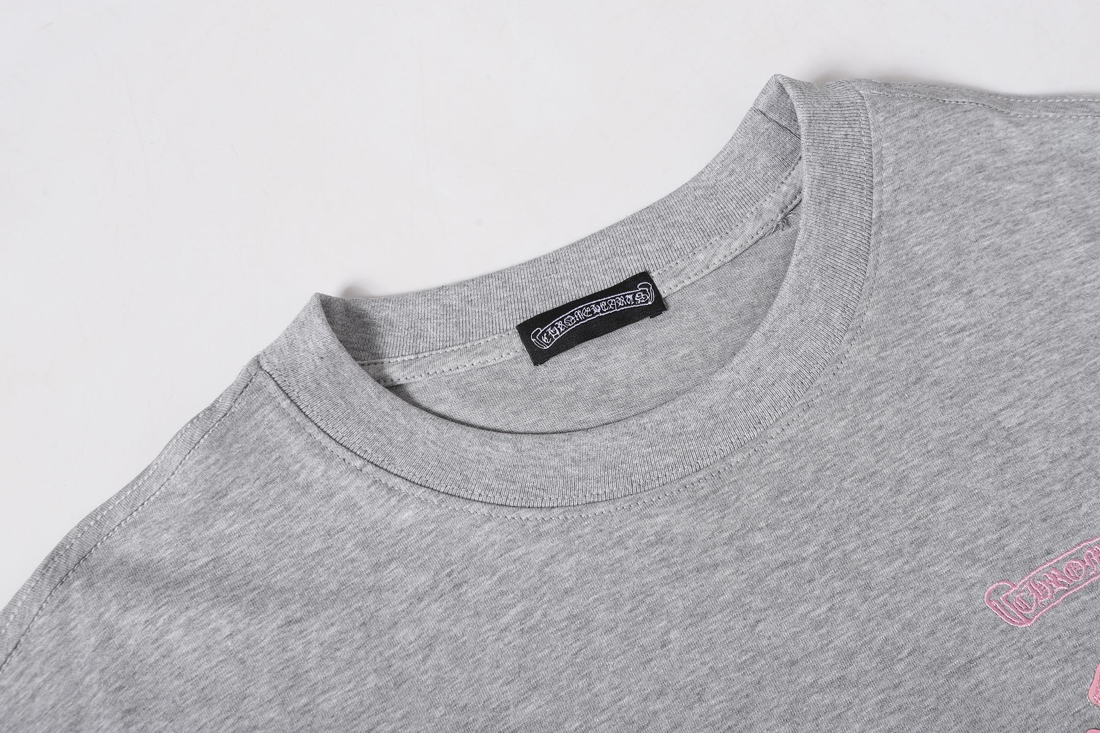 Pink Caution Graphic Grey T-Shirt™