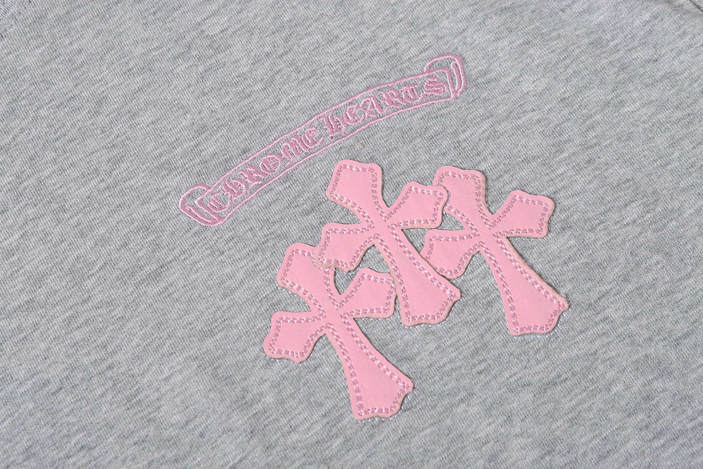 Pink Caution Graphic Grey T-Shirt™