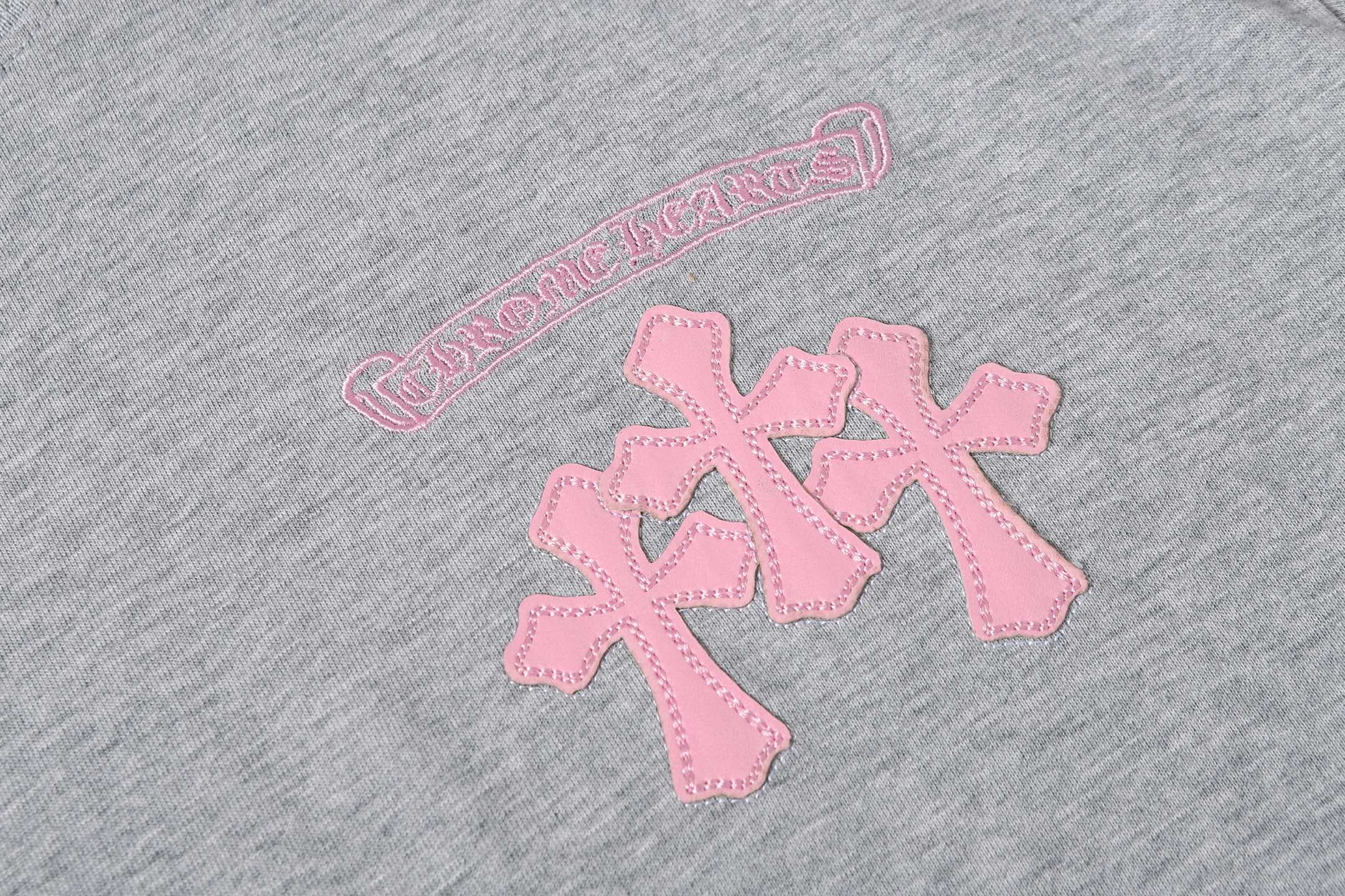 Pink Caution Graphic Grey T-Shirt™