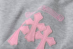 Pink Caution Graphic Grey T-Shirt™