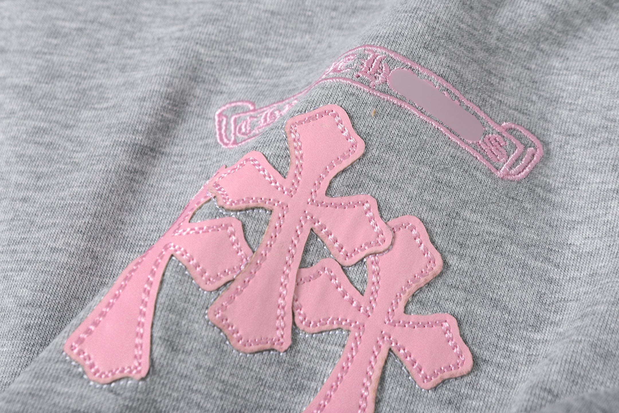 Pink Caution Graphic Grey T-Shirt™