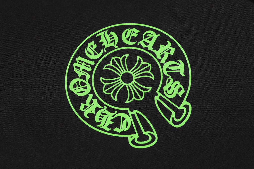 Neon Green Horseshoe Logo Black T-Shirt™