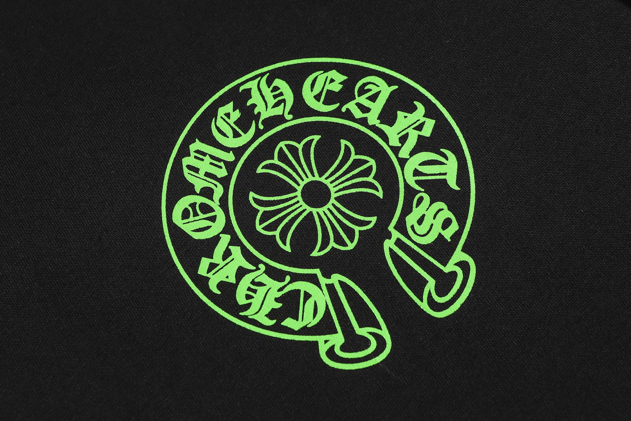 Neon Green Horseshoe Logo Black T-Shirt™