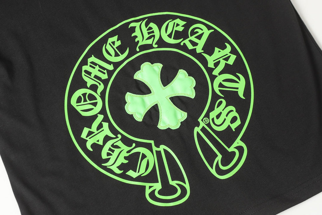 Neon Green Horseshoe Logo Black T-Shirt™