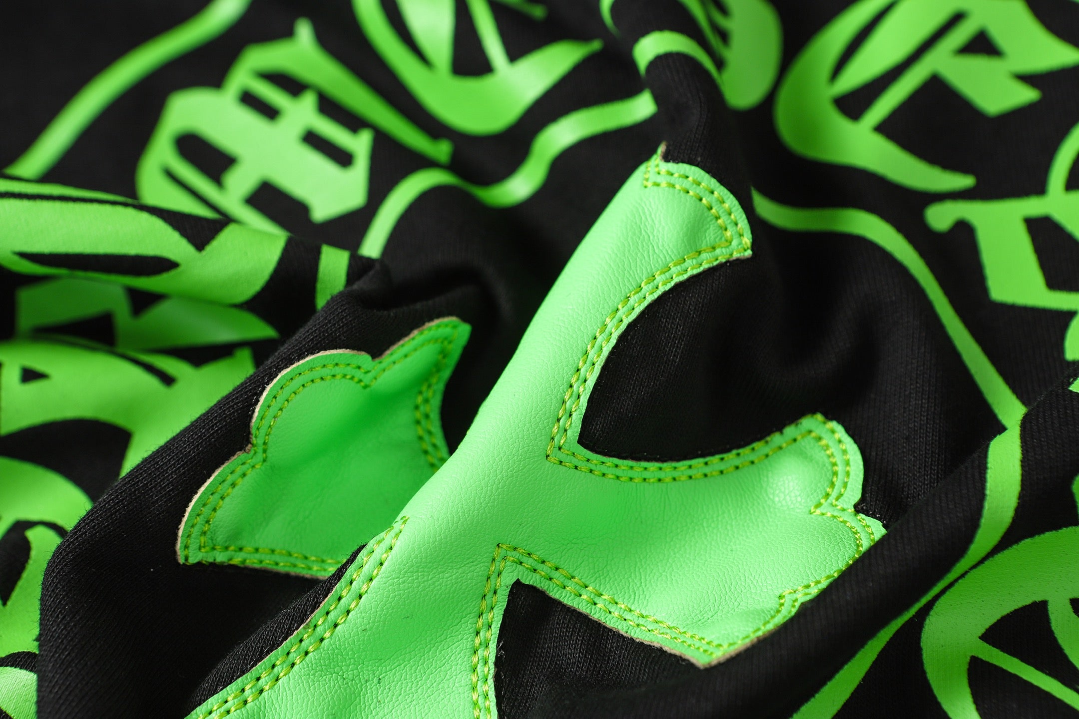 Neon Green Horseshoe Logo Black T-Shirt™