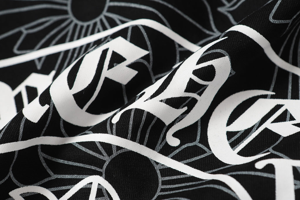 Cross Monogram White Horseshoe Collar Black T-Shirt™