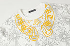 Cross Monogram Yellow Horseshoe Collar White T-Shirt™
