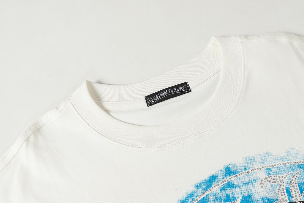 Blue Halo Triple Colored Cross White T-Shirt™