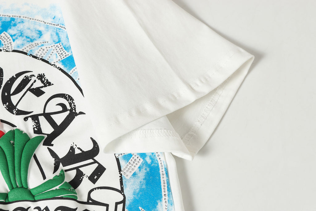 Blue Halo Triple Colored Cross White T-Shirt™