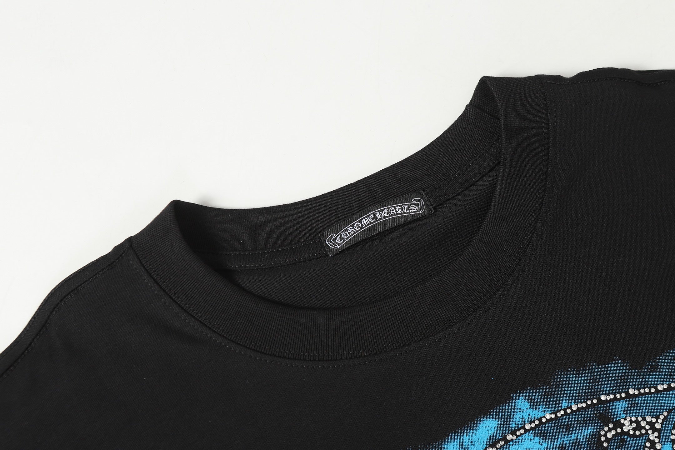 Blue Halo Triple Colored Cross Black T-Shirt™