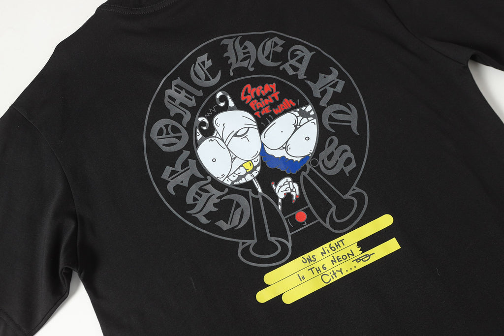 Neon Spray Paint Character Black T-Shirt™