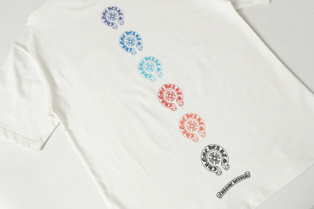 Vertical Multicolor Horseshoe White T-Shirt™