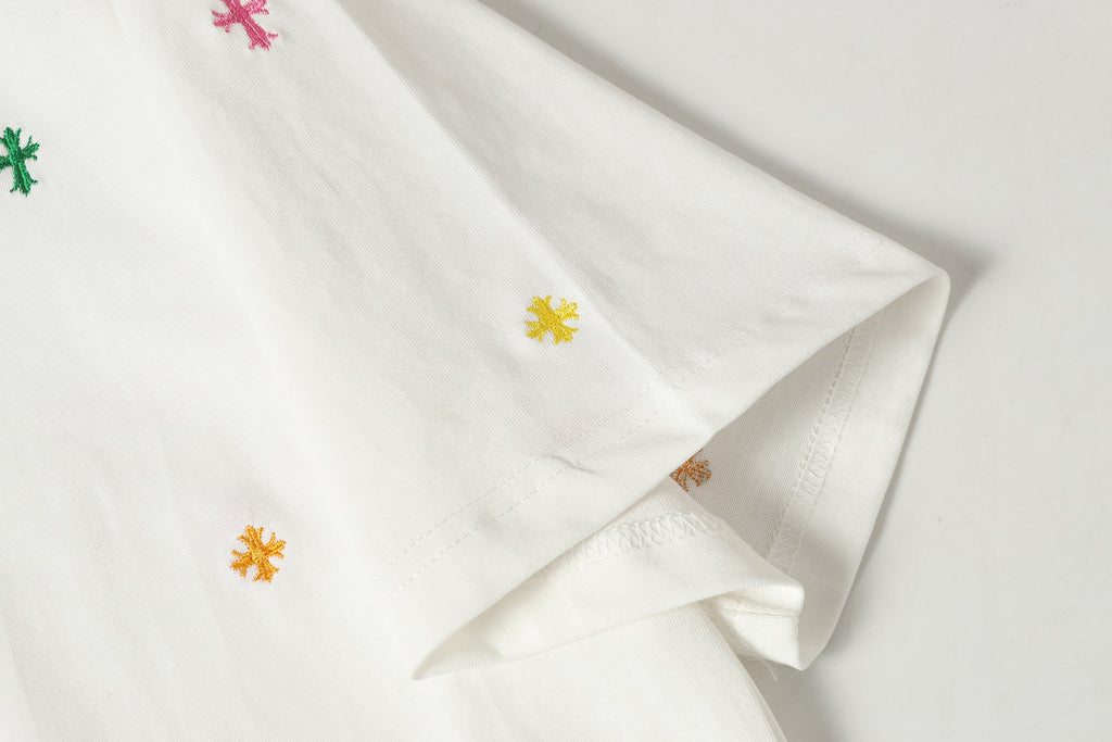 Multicolor Mini Cross Scatter White T-Shirt™