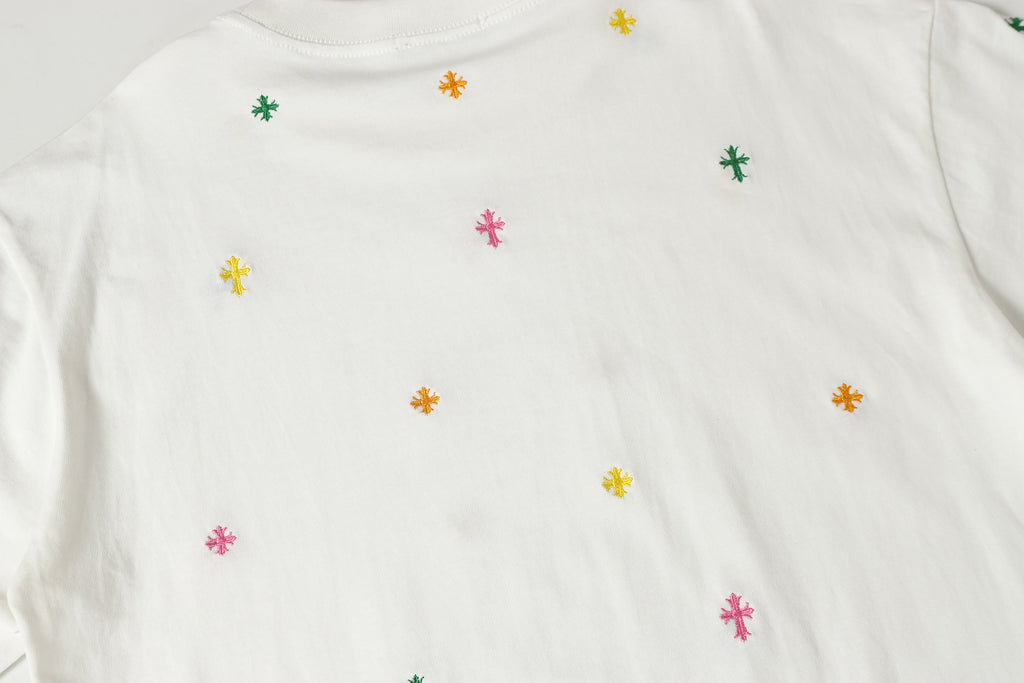 Multicolor Mini Cross Scatter White T-Shirt™