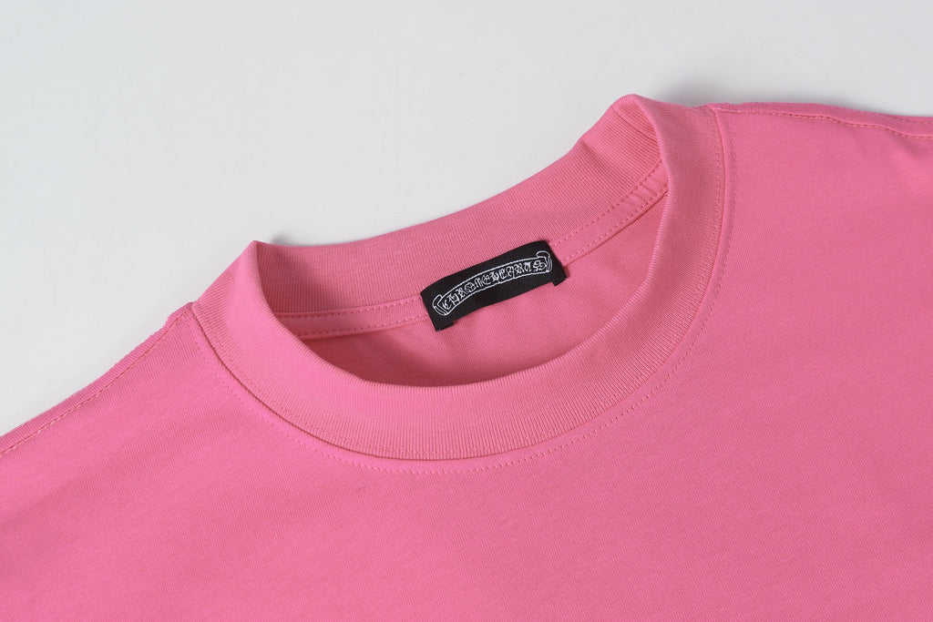 Embroidered Logo Metal Cross Pink T-Shirt™
