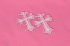 Embroidered Logo Metal Cross Pink T-Shirt™