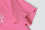 Embroidered Logo Metal Cross Pink T-Shirt™