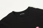 Pink Embroidered Logo Metal Cross Black T-Shirt™