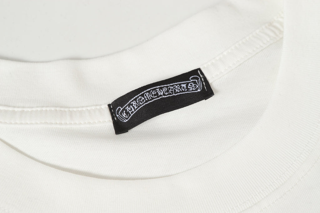 Pink Embroidered Logo Metal Cross White T-Shirt™